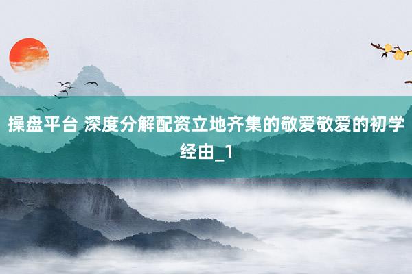 操盘平台 深度分解配资立地齐集的敬爱敬爱的初学经由_1