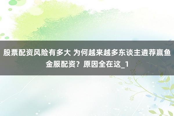 股票配资风险有多大 为何越来越多东谈主遴荐赢鱼金服配资？原因全在这_1