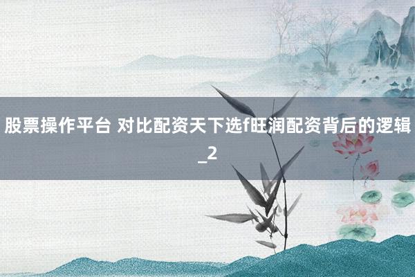 股票操作平台 对比配资天下选f旺润配资背后的逻辑_2